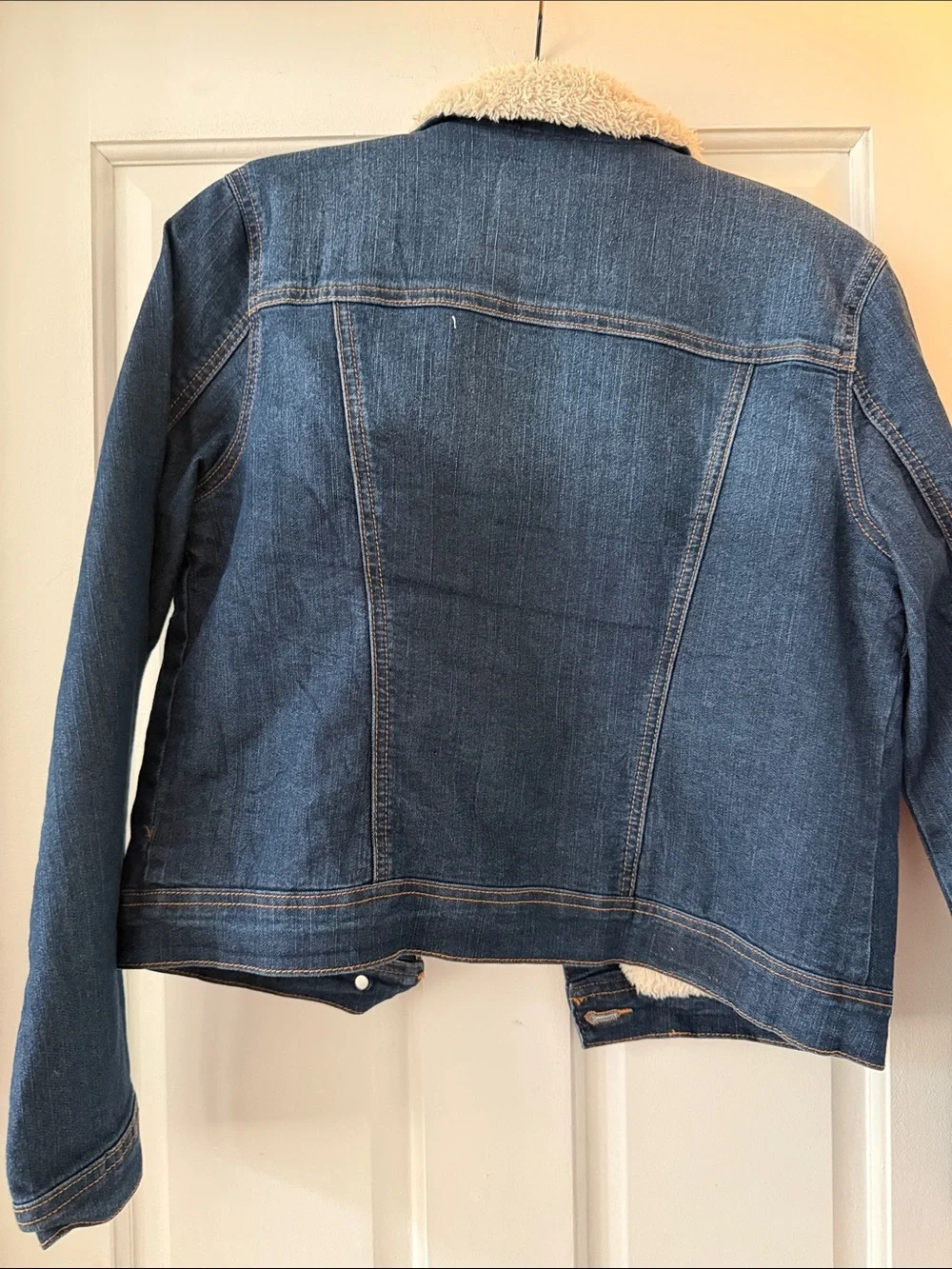 Jean Jacket with Sherpa Collar - Dark Blue